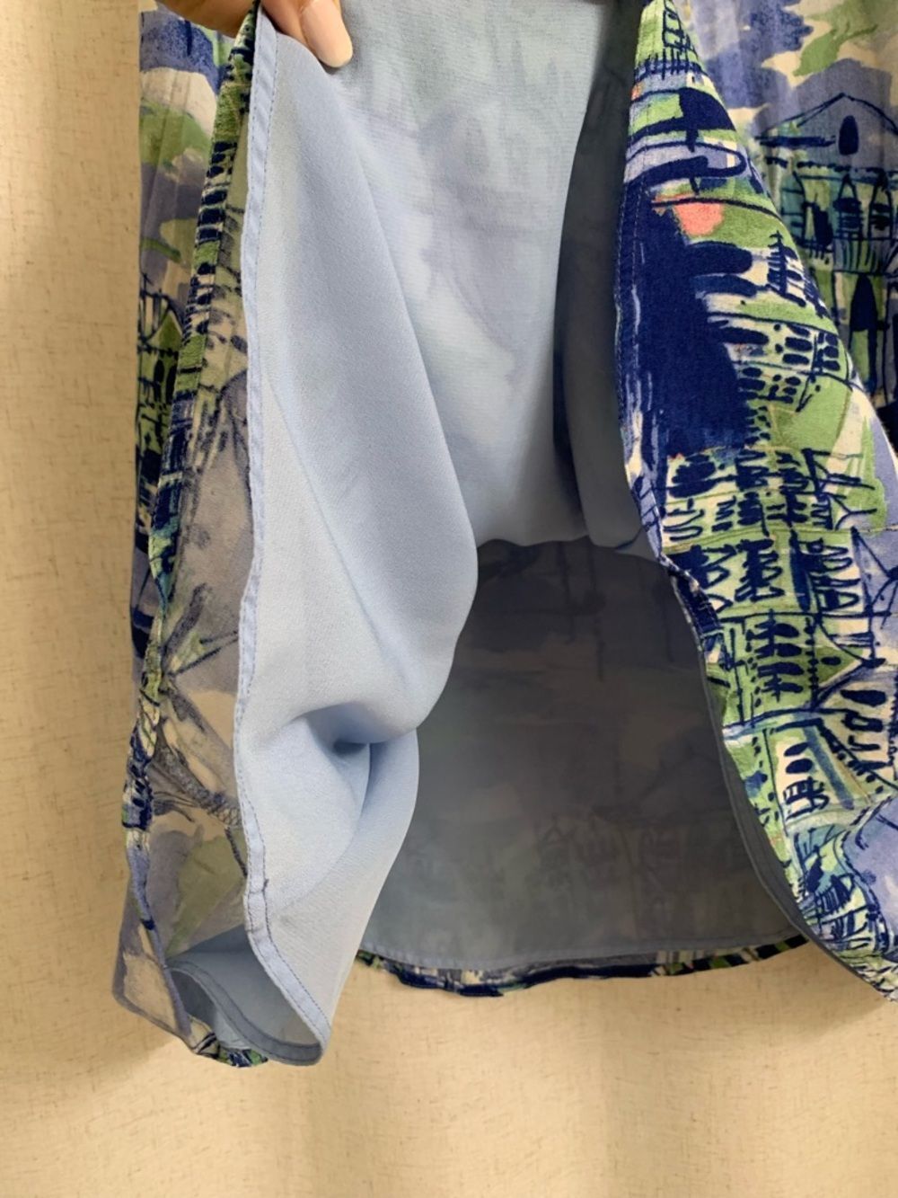 Liz Claiborne Cupro Coastal Seaport A line Printed Midi Skirt Seaside City 10 - Picture 4 of 9
